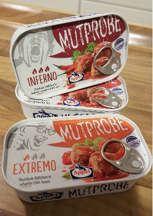 Mutprobe von Appel. Alle drei Varianten