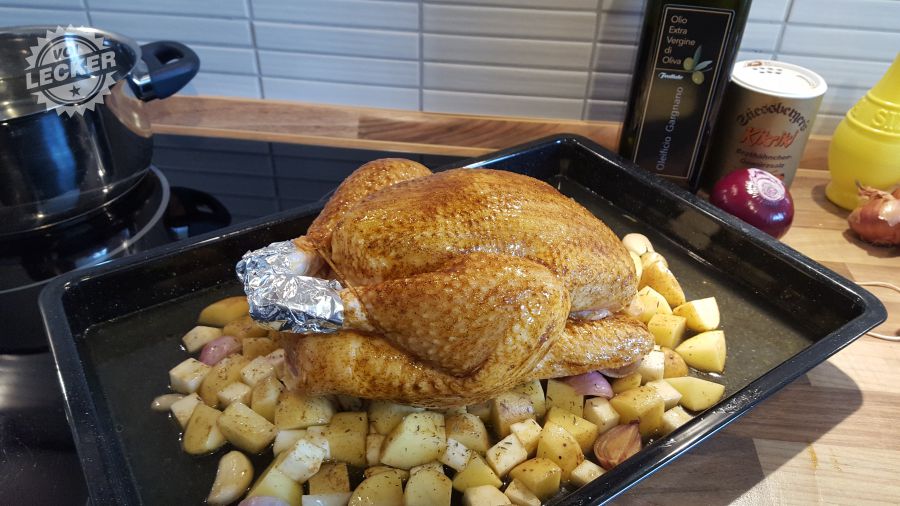 Backofen Hähnchen vor dem Backen