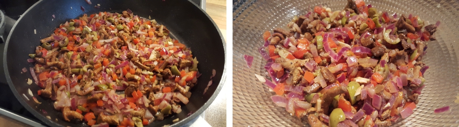 Zwiebeln und Gemüse anbraten