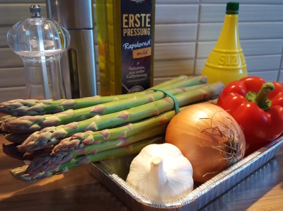 Grillgemüse mit grünem Spargel