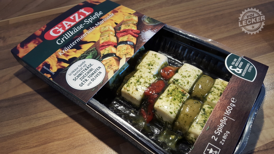 Die neuen Grillkäse Spieße in der Originalverpackung