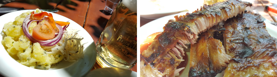 Ripperl, Salat und Radler