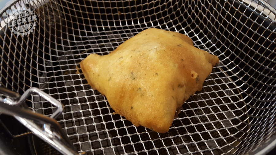 Bierschnitzel fertig nach 5 Minuten in der Friteuse
