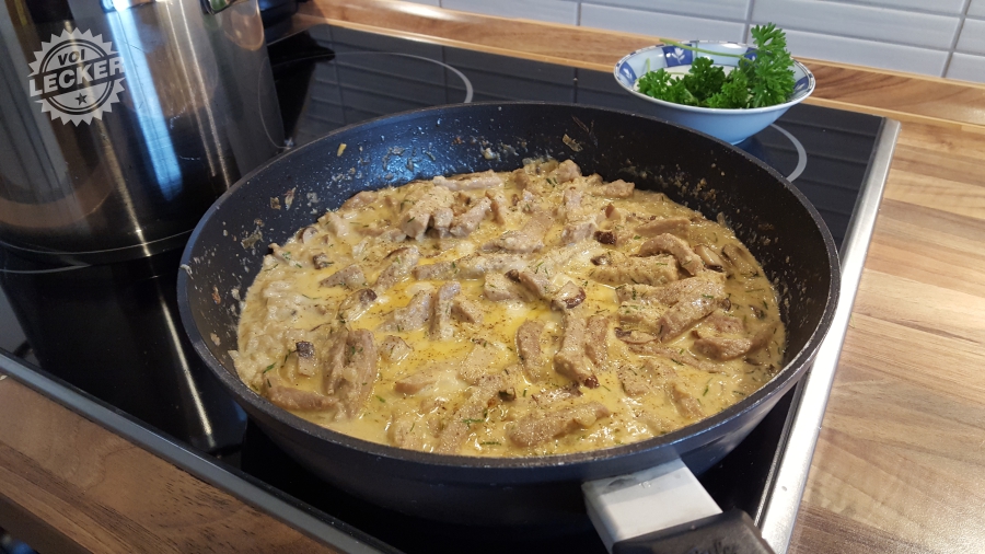 Geschnetzeltes mit Sahne-Merrettich Sauce