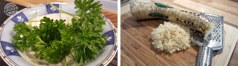 Petersilie und Merretisch