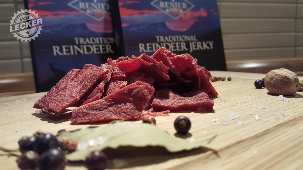 Rentierjerky mit Lorbeerblatt