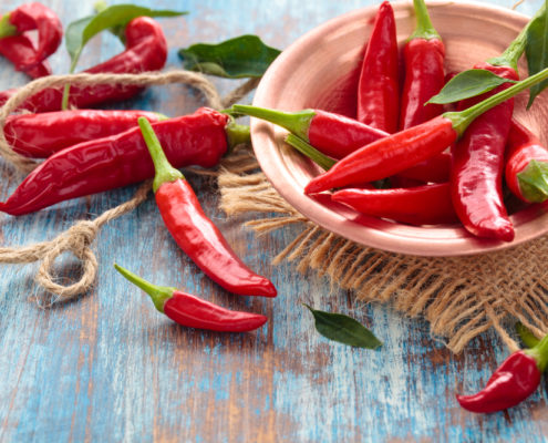 Rote Chili Schoten