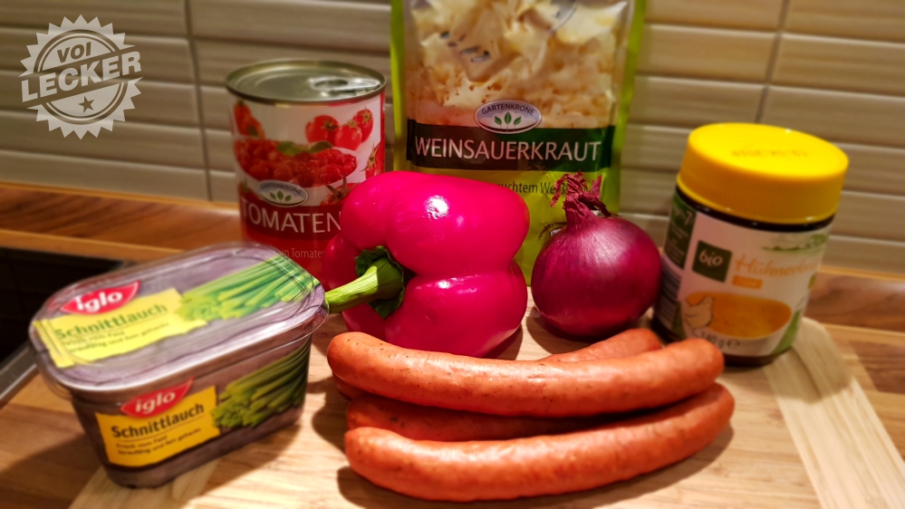 Zutaten für Sauerkrautsuppe