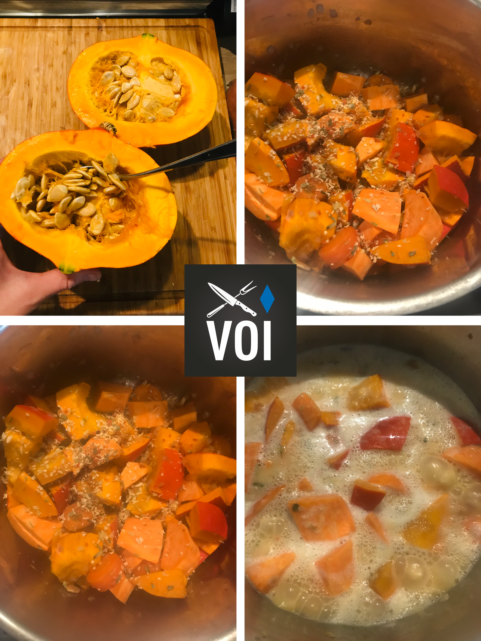 Rezept: Kürbiscremesuppe mit Kokosmilch und Ingwer
