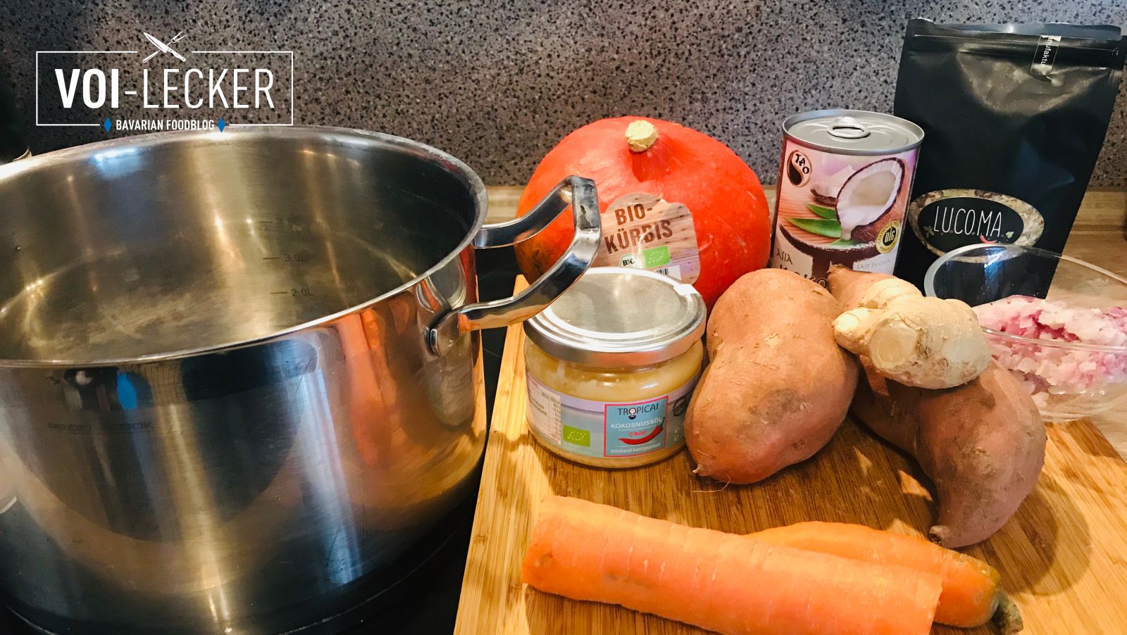 Zutaten für Kürbiscrmesuppe