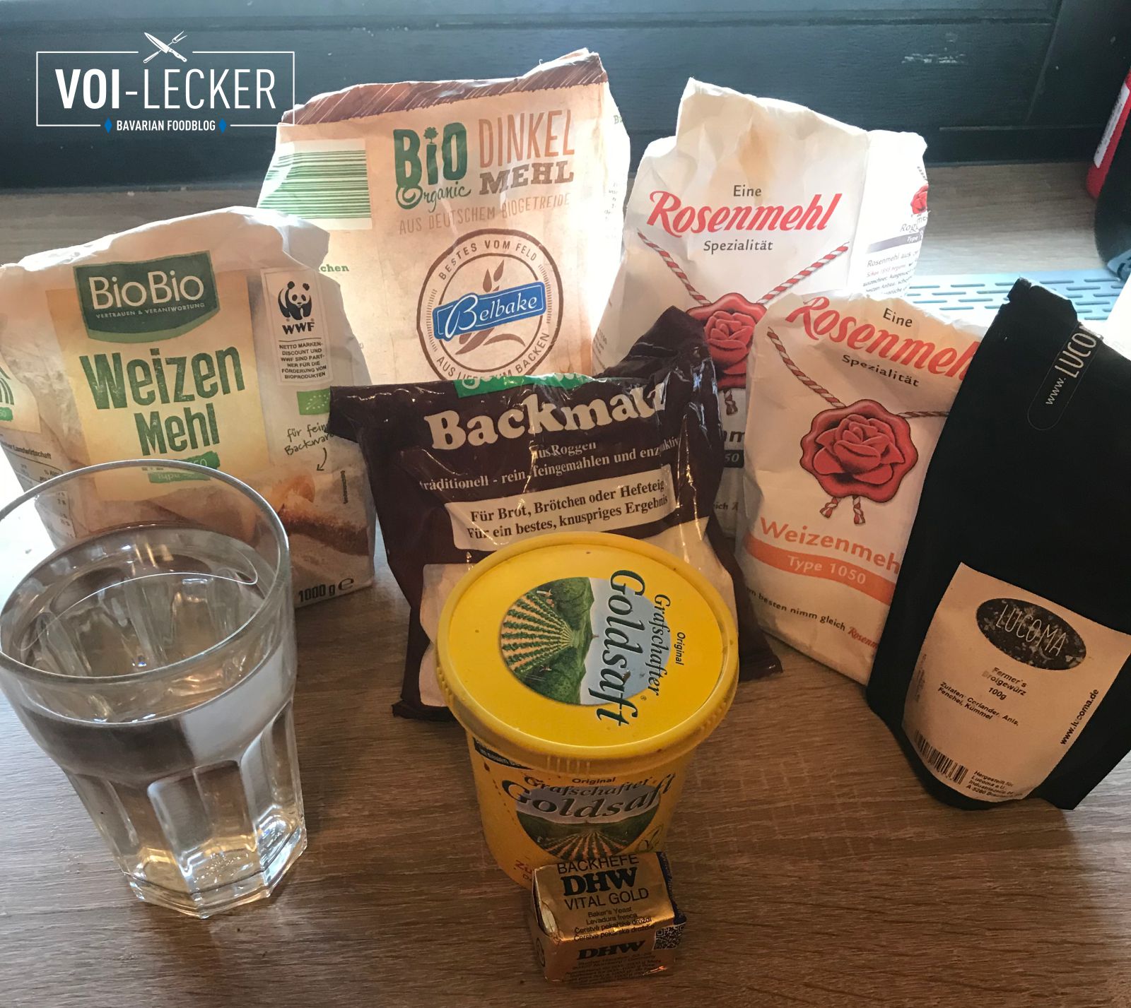 Zutaten für Schinken im Brotteig