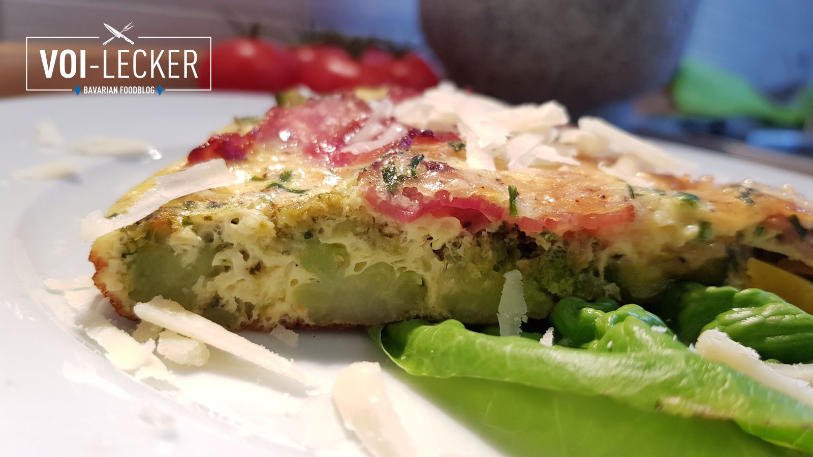 Aufschnitt des Gemüse Omelette