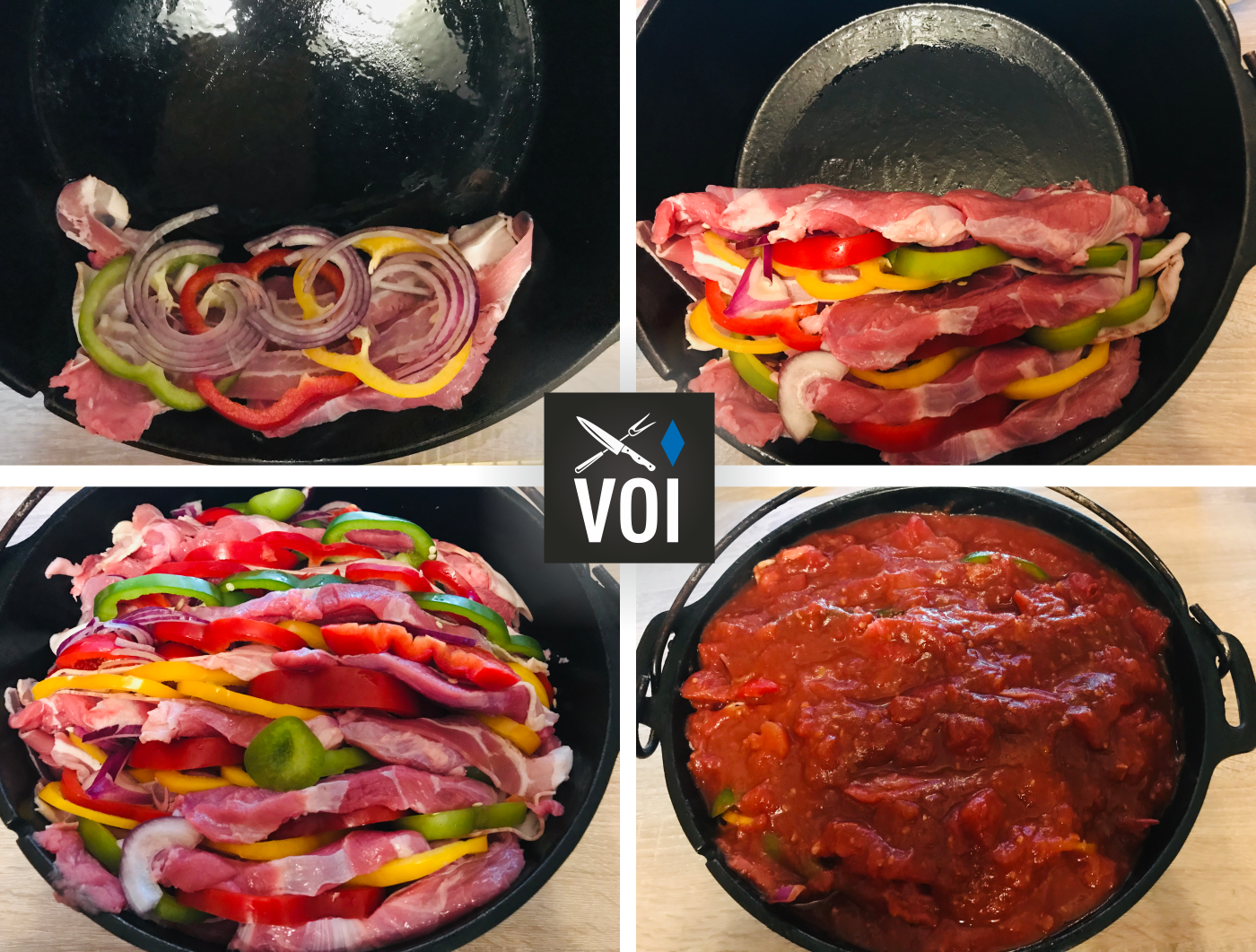 Schichtfleisch im Dutchoven