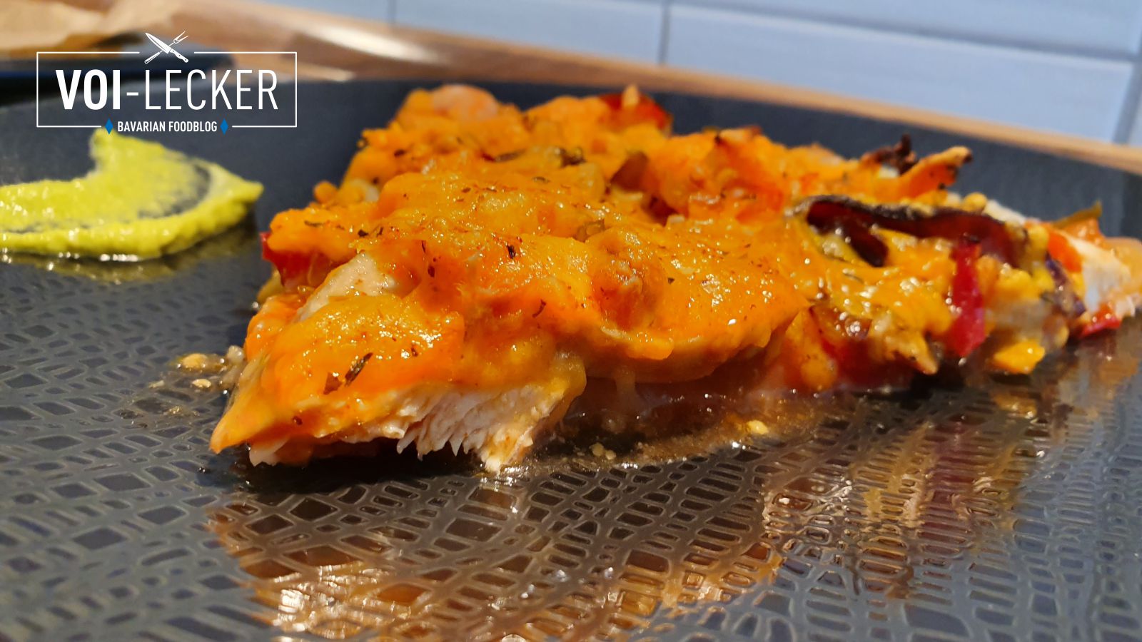 Reis-Pizza mit Hühnchen