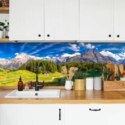 Küchenrückwand mit Bergmotiv